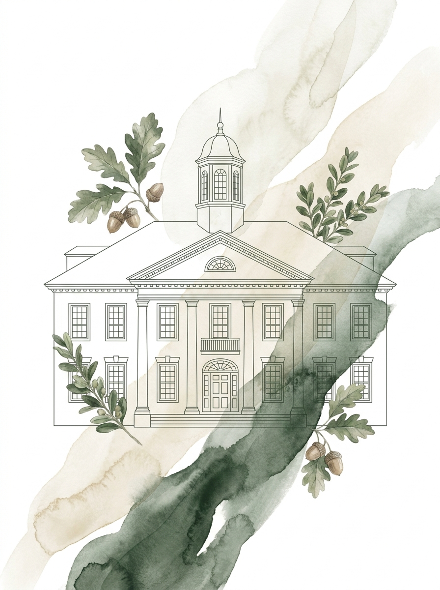 Watercolor Maryland house illustration