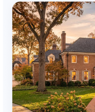 Maryland family home at sunset